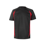 Unisex two-tone work T-shirt, polyester, 160 g/m2, Velilla red colour second view