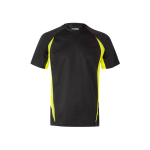 Unisex two-tone work T-shirt, polyester, 160 g/m2, Velilla yellow colour second view