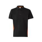 Two-tone piqué work polo shirt, cotton and polyester, 180 g/m2, Velilla orange colour second view