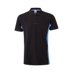 Two-tone piqué work polo shirt, cotton and polyester, 180 g/m2, Velilla light blue colour second view