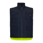 Reversible padded work vest, polyester, 220 g/m2, Velilla yellow colour second view