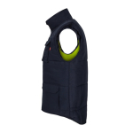 Reversible padded work vest, polyester, 220 g/m2, Velilla yellow colour third view