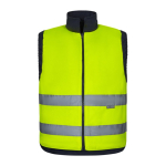 Reversible padded work vest, polyester, 220 g/m2, Velilla yellow colour fourth view