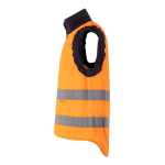 Reversible padded work vest, polyester, 220 g/m2, Velilla orange colour fifth view