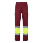 Cotton and polyester work trousers, reflective, 210 g/m2, Velilla burgundy colour second view