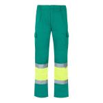 Cotton and polyester work trousers, reflective, 210 g/m2, Velilla green colour second view