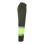 Cotton and polyester work trousers, reflective, 210 g/m2, Velilla military green colour fourth view
