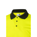 Two-tone reflective work polo shirt, polyester, 160 g/m2, Velilla black colour fifth view