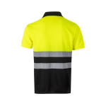 Two-tone reflective work polo shirt, polyester, 160 g/m2, Velilla black colour