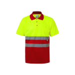 Two-tone reflective work polo shirt, polyester, 160 g/m2, Velilla red colour second view