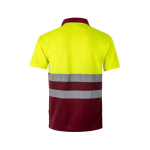 Extra-large short-sleeved work polo shirt, polyester, 160 g/m2, Velilla burgundy colour