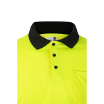 Long-sleeved work polo shirt with reflective elements, 160 g/m2, Velilla black colour fifth view