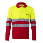 Long-sleeved work polo shirt with reflective elements, 160 g/m2, Velilla main view