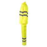 Work rain suit, polyester with reflective elements, 130 g/m2, Velilla neon yellow colour third view