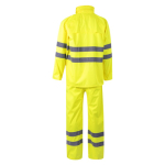 Work rain suit, polyester with reflective elements, 130 g/m2, Velilla neon yellow colour