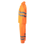Work rain suit, polyester with reflective elements, 130 g/m2, Velilla neon orange colour third view
