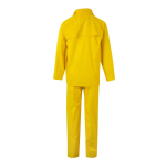 Two-piece work rain suit, PU-coated polyester, 225 g/m2, Velilla yellow colour