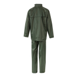 Two-piece work rain suit, PU-coated polyester, 225 g/m2, Velilla green colour