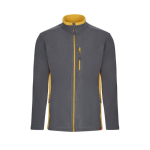 Unisex fleece work jacket, polyester, 220 g/m2, Velilla yellow colour second view
