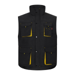 Unisex multi-pocket work vest, polyester, 120 g/m2, Velilla yellow colour second view