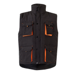 Unisex multi-pocket work vest, polyester, 120 g/m2, Velilla orange colour second view