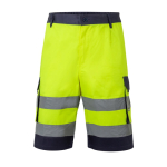 High-visibility work shorts with reflective elements, 210 g/m2, Velilla yellow colour second view