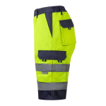 High-visibility work shorts with reflective elements, 210 g/m2, Velilla yellow colour third view