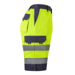 High-visibility work shorts with reflective elements, 210 g/m2, Velilla yellow colour fourth view