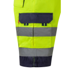 High-visibility work shorts with reflective elements, 210 g/m2, Velilla yellow colour fifth view