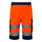 High-visibility work shorts with reflective elements, 210 g/m2, Velilla orange colour second view
