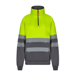 Polyester work jumper with fleece fabric, 300 g/m2, Velilla grey colour