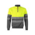Polyester work jumper with fleece fabric, 300 g/m2, Velilla grey colour