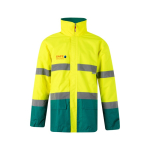 Polyester work parka with reflective elements, 190 g/m2, Velilla green colour image with logo