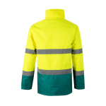 Polyester work parka with reflective elements, 190 g/m2, Velilla green colour