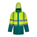 4-in-1 extra-large polyester work parka, 180 g/m2, Velilla green colour fifth view