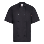 Short-sleeved chef's jacket, polyester and cotton, 110 g/m2, Velilla black colour second view