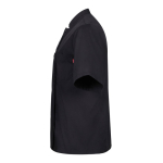 Short-sleeved chef's jacket, polyester and cotton, 110 g/m2, Velilla black colour third view