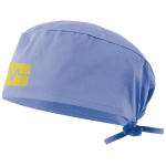 Healthcare twill cap, polyester and cotton, 190 g/m2, Velilla pastel blue colour image with logo