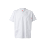 Short-sleeved twill tunic, polyester and cotton, 190 g/m2, Velilla white colour