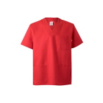 Short-sleeved twill tunic, polyester and cotton, 190 g/m2, Velilla red colour
