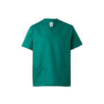 Short-sleeved twill tunic, polyester and cotton, 190 g/m2, Velilla green colour