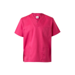 Short-sleeved twill tunic, polyester and cotton, 190 g/m2, Velilla pink colour