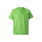 Short-sleeved twill tunic, polyester and cotton, 190 g/m2, Velilla lime colour