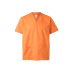 Short-sleeved twill tunic, polyester and cotton, 190 g/m2, Velilla salmon colour
