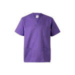 Short-sleeved twill tunic, polyester and cotton, 190 g/m2, Velilla lilac colour