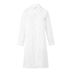 Long-sleeved work coat, polyester and cotton, 175 g/m2, Velilla white colour fourth view
