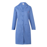 Long-sleeved work coat, polyester and cotton, 175 g/m2, Velilla pastel blue colour fourth view