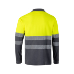Unisex long-sleeved piqué polo, cotton, polyester, 150 g/m2, Velilla grey colour