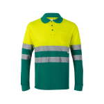 Unisex long-sleeved piqué polo, cotton, polyester, 150 g/m2, Velilla green colour second view