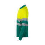 Unisex long-sleeved piqué polo, cotton, polyester, 150 g/m2, Velilla green colour third view